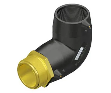 Plasson Elektrolas knie 32 mm x 3/4" - 90 graden messing bu.dr.