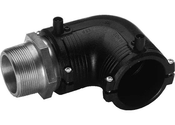 GF ELGEF elektrolas overgangsknie 40 mm x 1 1/2" - 90 graden staal bu.dr.