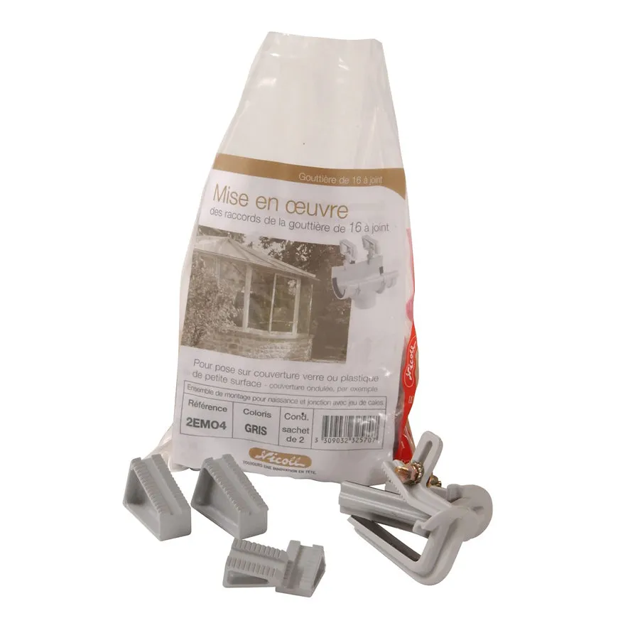 PVC mastgoot montagehaak golfplaat/damwand 70 mm, Grijs, Nicoll