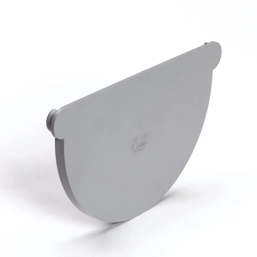PVC mastgoot eindstuk voor gootuitloop 115 mm, Grijs, Nicoll