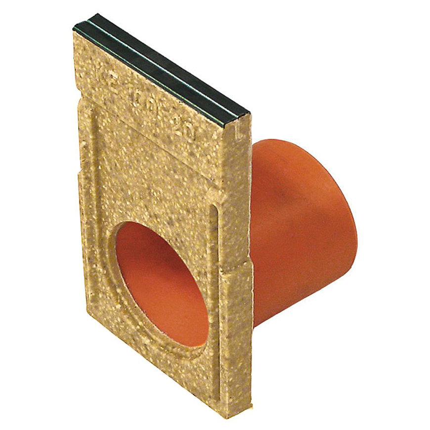 Anrin polyesterbeton eindstuk met zwarte rand incl. uitloop voor KE-100 lijngoot H = 15 cm