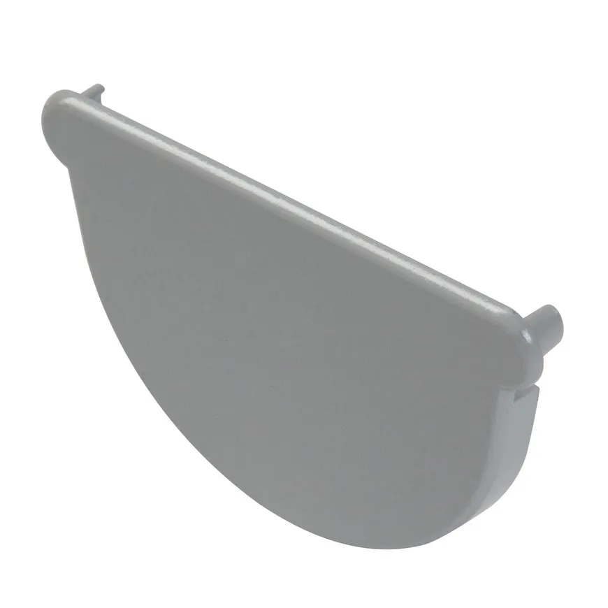 PVC mastgoot eindstuk voor gootuitloop / goot 70 mm, Grijs, Nicoll