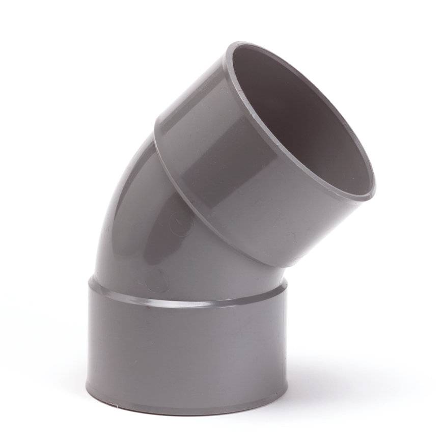 PVC bocht 45 graden 200 mm (mof/mof - lijm)