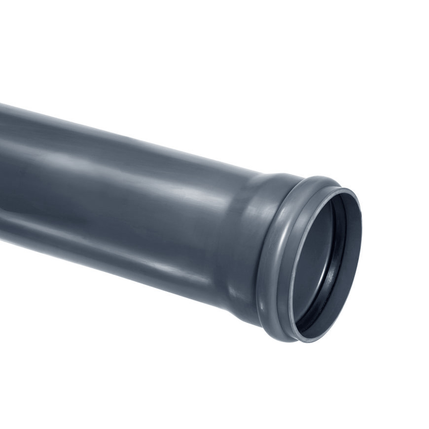 PVC afvoerbuis 125 mm SN4 grijs met manchetmof L = 5 m PVC afvoerbuis 125 mm SN4 grijs met manchetmof L = 5 m