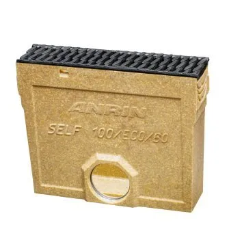 Anrin slibvangput voor lijngoot inclusief kunststof rooster en emmer, 50 cm (Self-100/Eco/Mini)