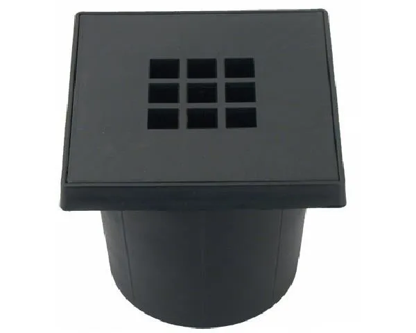 Emmerput 200 x 200 mm - kunststof rooster - onderaansluiting 75 mm