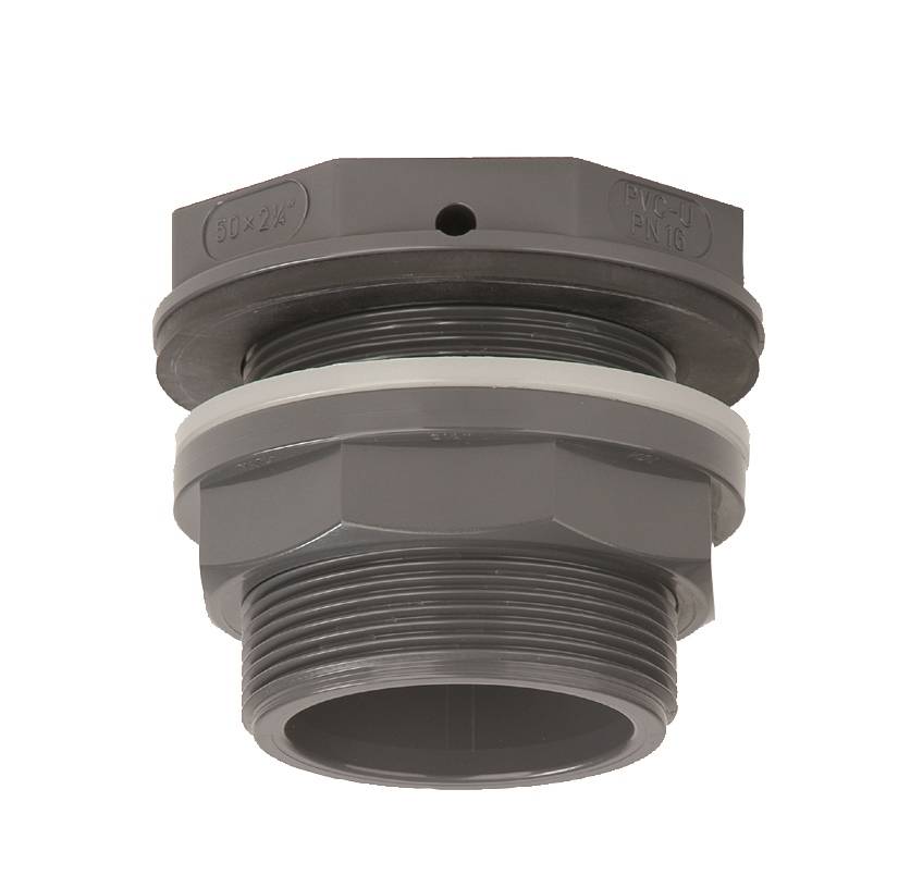 VDL PVC 20 mm x 1'' tankdoorvoer (vlakke leegloop)