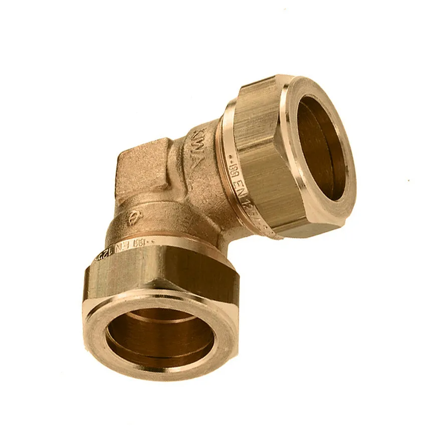 Messing knel knie 90 graden, 2 x knel - 12 mm Messing knel knie 90 graden, 2 x knel - 12 mm